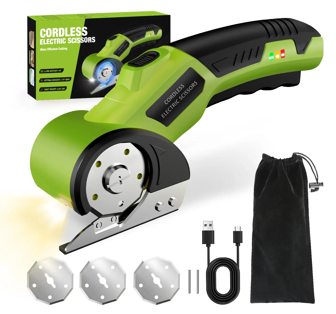 Cordless Electric Scissors,Electric Box Cutter Pro, Rechargeable Cordless Cutter for Fast Package Opening, Cardboard, Plastic & Fabric Cutting