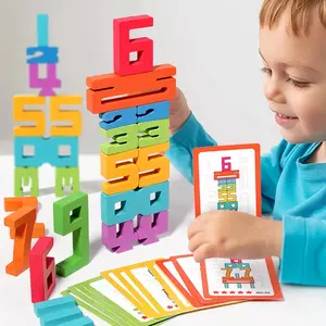 Christmas Toys20PCS Wooden Number Stacking Blocks,Montessori STEM Educational Toys,Toddler Learning Gift for Boys Girls Ages 3-8 Years