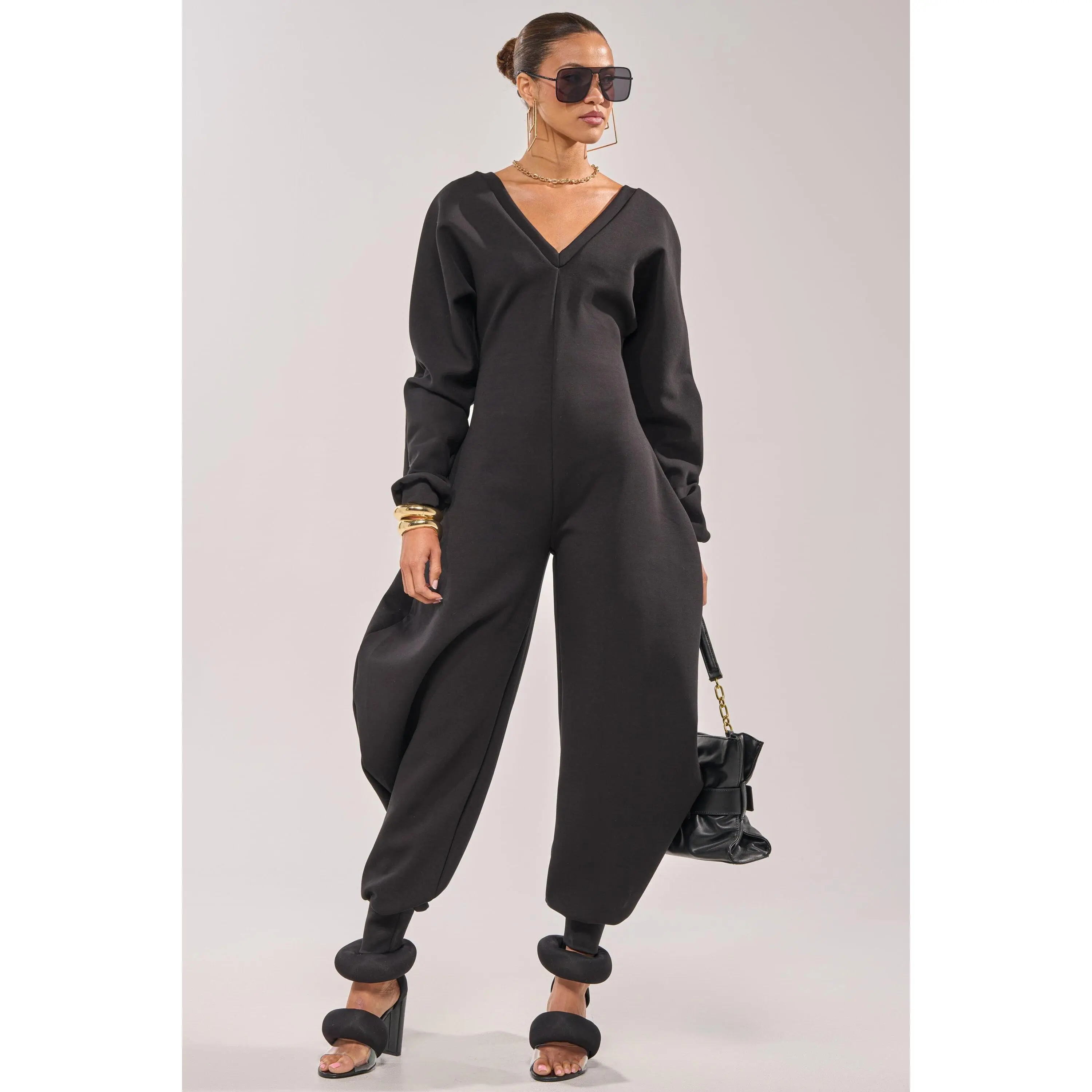 COMFY COZY JUMPSUIT IN BLACK COMFY COZY JUMPSUIT IN BLACK