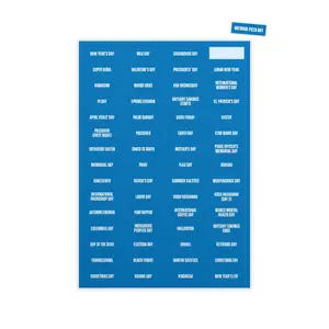 Holiday Sticker Pack - Sticker Pack for Calendars & Planners - 60 Holiday Labels for Yearly Planning, Events & Organization
