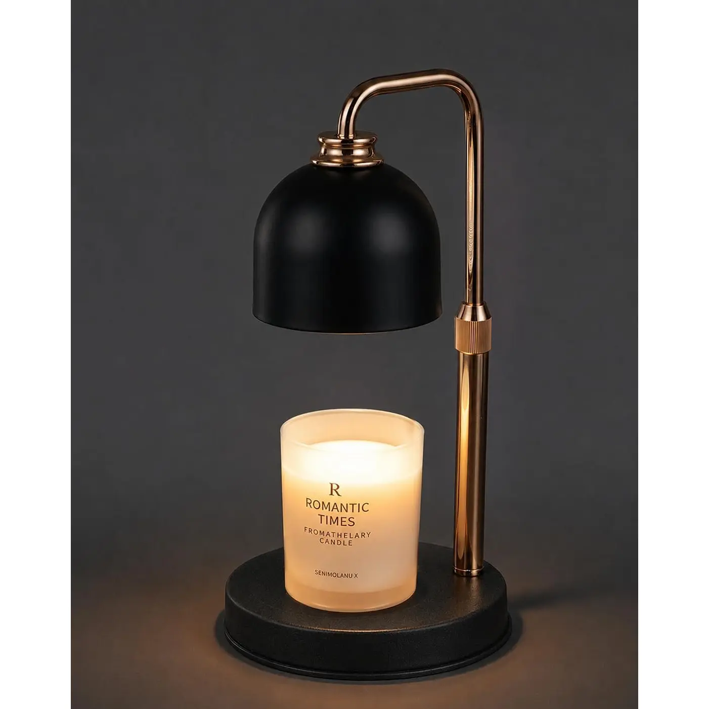 Funistree Candle Warmer Lamp with Timer Dimmer, Adjustable Height Christmas Birthday Gifts for Women Mom, Modern Vintage Black Candle Warmer, Vintage Home Decor for Scented Jar with 2 Bulbs