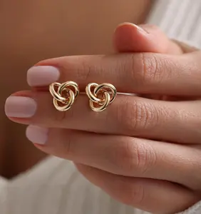 Tiny Gold Knot Earrings, Love Knot Earrings, Romantic Knot Earrings, Stud Earrings, Gift for her, Everyday Earring, Christmas Gift, Mom Gift