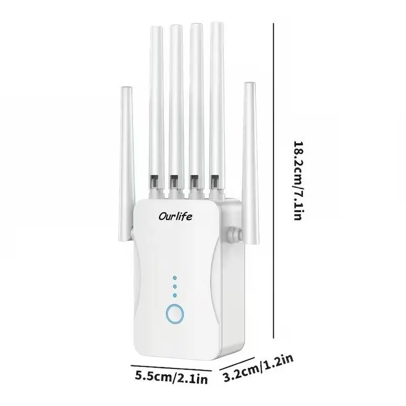 Best-Selling Wi-Fi 6 Signal Repeater | Dual-Band (2.4GHz/5GHz) Mesh Network Extender featuring 6 high-gain antennas; supports one-touch setup and whole-home coverage; compatible with smart TVs, gaming consoles, smartphones,  and smart home devices.