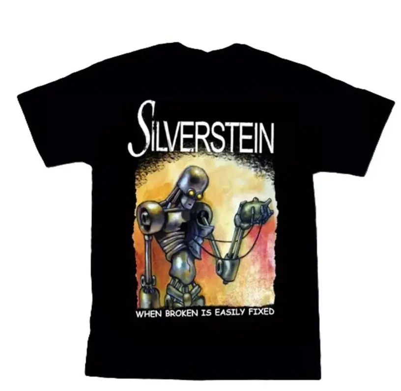 Vtg Silverstein When Broken Is Easily Fixed Black Shirt Unisex Cotton One Side T-Shirt