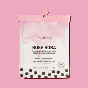 Avatara Rose Boba Illuminating Hydorgen Mask 1.05 oz / 30g / 30g - Skincare Product for Brightening, Gentle Nourishing & Sheet Comfort