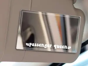 Passenger Queen Car Mirror Decal | Car Accessories for Women | Girly Car Accessories | Cute Car Decor | Cute Car Decal | Cute Decal Sticker