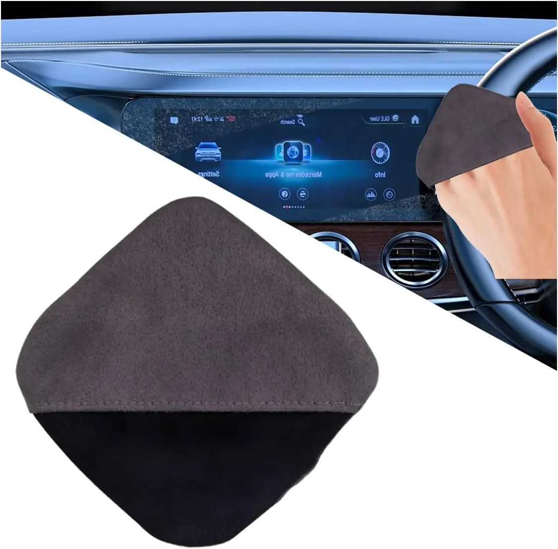 Square Car Touch Screen Cleaner Cloth, Microfiber Cleaning Pad | Car Cleaning Wipes, Vehicle Screen Cleaner Tool