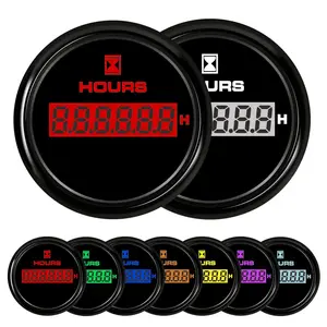 52mm(2") Hour Meter Hour Gauge Timer Gauge 7 Color Backlight for Marine Boat Car Motorcycle 9-32V Waterproof IP68