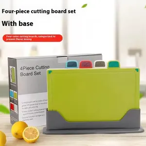 Color Coded PP Plastic Cooking Cutting Board Set Kitchen Multi Functional Chopping Boards for Fruits Vegetables Meat Dishwasher Safe Non Toxic