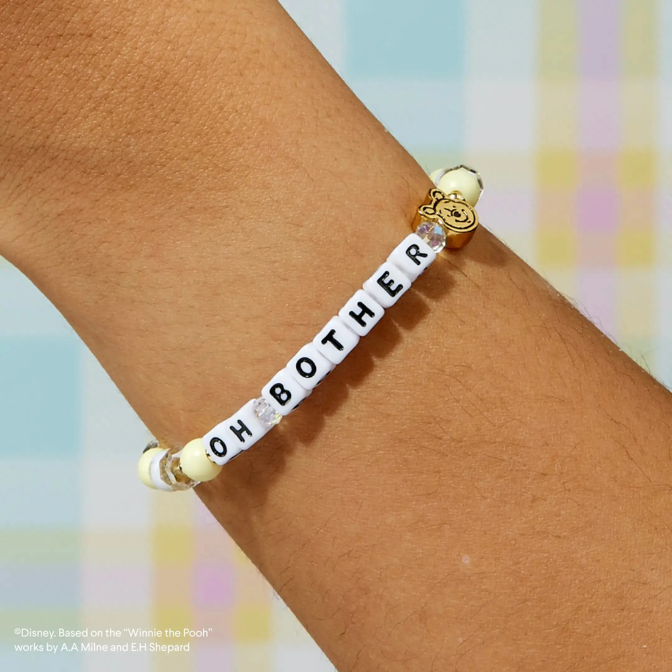 Little Words Project x Disney Winnie the Pooh Oh Bother Themed Stacking Friendship Bracelet - Costume Jewelry with Collector's Honey Pot Tag for Bracelet Stack