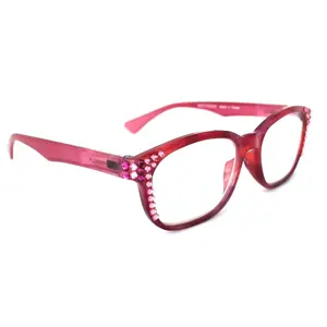 Coral, (Bling) Reading Glasses For Women W (Rose, Light Rose) Genuine European Crystals. +1.50 to +3  Marble Pattern Frame. NY Fifth Avenue.