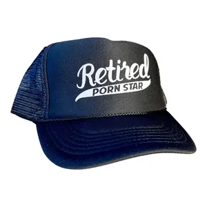 Retired pornstar black hat funny costume party holiday vacation summer cap beach boating funny saying adult size cap Cotton classic foam trucker dad