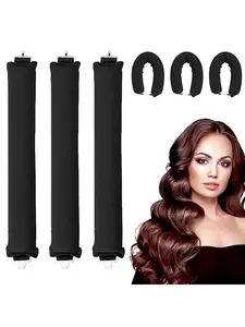 3-Piece No-Heat Hair Curler Set, Overnight Curls, Soft Rollers with Hooks, Sleep Without Heating, Easy Hairstyling Tools, Curly Hair Set, Heatless Hair Curlers