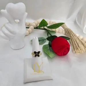 LaYaiBoutique #2055 Butterfly ring, 14k gold plated, high quality