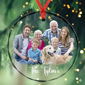 Personalized Couple Photo Ornament, Custom Family Picture Keepsake, Meaningful Photo Decor Gift, Dog, Family, Couple, Friend, House Design