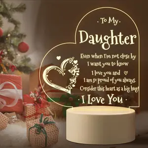 USB Powered Letter Pattern Night Light, Nightlight, 1 Count Creative Acrylic Desk Lamp, Decorative Light for Home Bedroom Living Room, Gift for Daughter from Dad