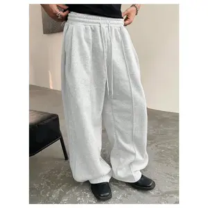 Baggy Drawstring Elastic Waist Loose Wide Leg Athletic Sweatpants with Pockets