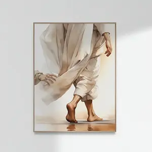 Canvas Art Print Jesus Touching His Robe Side Unframed Wall Decor for Living Room Library Office Coffee Shop Bar Abstract Painting Gift Artwork