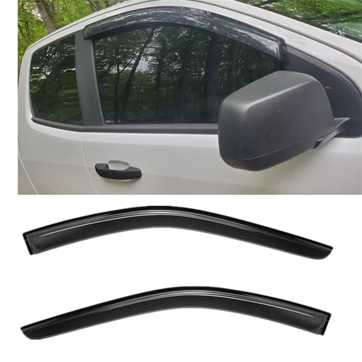 Side Window WeatherShield Rain Visor for 2015-2021 Chevy Colorado/GMC Canyon Extended Cab, Weatherproof Auto Parts Accessories, Car Exterior Accessory, Car Accessories