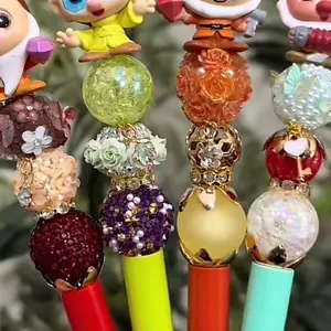 Dwarf -BEADS MAY VARY! Personalized Writing Tool with Character Figures, Nostalgic Design, Colorful Beads, Choose Your Favorite Figure for a Unique Statement.
