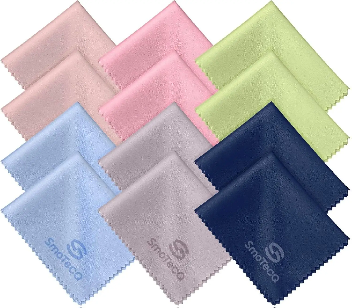 12-Pack Premium Reusable Microfiber Cleaning Cloths - High-Density, Ultra-Soft, Scratch-Free Camera Cleaning Towel, Dust Remover for Phones, Screens (6x7in, Assorted Color-Coded Convenience)