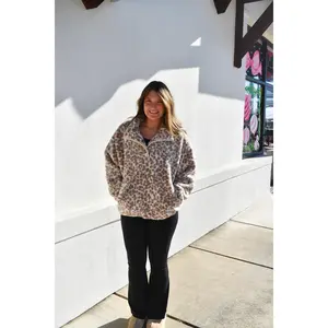 Leopard Fleece Pullover