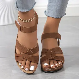 Women's Lightweight Wedge Sandals - Adjustable Strap Shoes for All-Day Comfort & Summer Wear