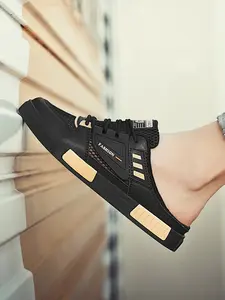 Plus Size Men's Fashion Sneakertok Walkingshoes Black White Slip-On Sneakers Bamboo Texture Chinese Style Daily Leisure/Light Travel - Genuine Leather, Chinese Style Eye-Catching Easy On/Off Plus Size Fit