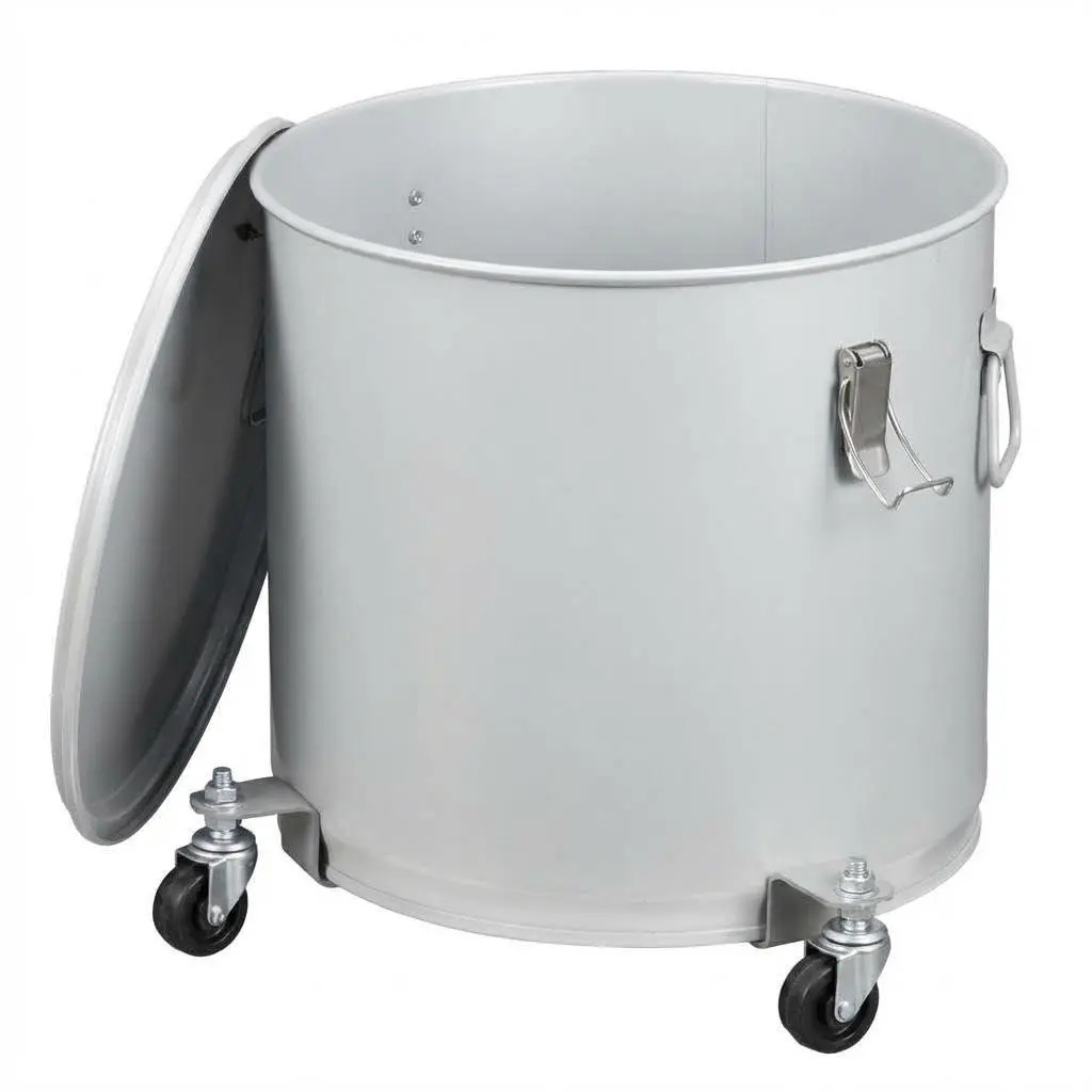 GARVEE 8 Gallon Fryer Grease Bucket with Filter & Lid, Heavy Duty Carbon Steel Oil Disposal Container with Wheels & Handles, Commercial Fryer Oil Container for Kitchen Food Truck Restaurant