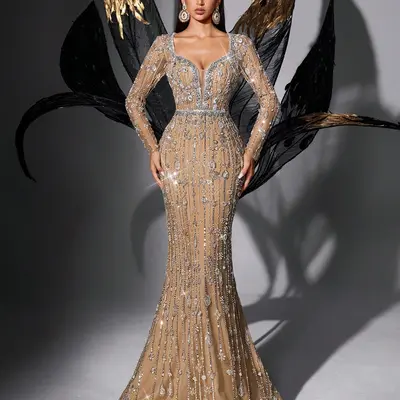 formal dresses for juniors near me Blondie Nites Long Formal Dress 3946bn-2 Hunter / 3 main image 0