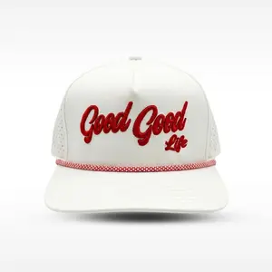 Good Good Life ™ Snapback - Premium Polyester Blend, All-Day Stretch, Durability, Snug Fit, Breathable, Stylish Red Text Design, Versatile Daily Wear Hat