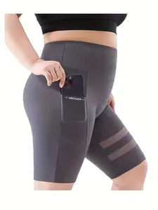 Plus Size Women’s High Waisted Biker Shorts Buttery Soft Sharkskin Yoga Shorts with Deep Pockets Tummy Control No Camel Toe Non-See-Through Workout Lounge Everyday Shorts, Stretchy Comfort for Curvy Bodies Sport  Sport Active Shorts