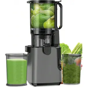 Juicer Machines With 5.8" Large Feed Chute, Cold Press Juicer For Whole Vegetables And Fruits, 400W Professional Slow Masticating Juicer Easy To Clean For Batch Juicing (Titanium Gray)