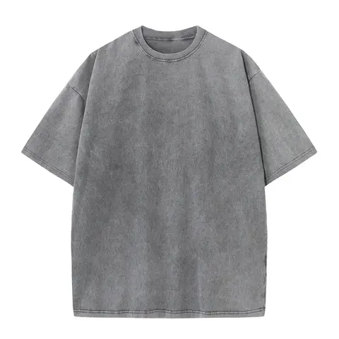 Women's Vintage Acid Wash Cotton T-Shirt - Round Neck, Short-Sleeve, Oversize Drop Shoulder, Loose Unisex Baggy, Breathable, Soft, Comfortable, Basic, Athletic Vibe Sporty Chic Plain Gym Top, Foldable, Valentine's Day Casual Streetwear