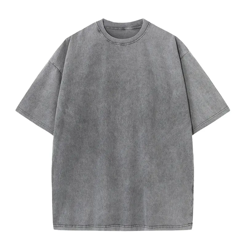 Women's Vintage Acid Wash Cotton T-Shirt - Round Neck, Short-Sleeve, Oversize Drop Shoulder, Loose Unisex Baggy, Breathable, Soft, Comfortable, Basic, Athletic Vibe Sporty Chic Plain Gym Top, Foldable, Valentine's Day Casual Streetwear