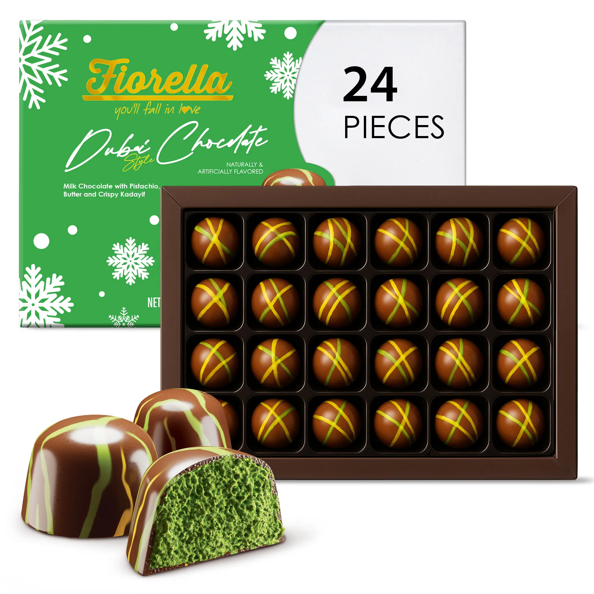Holiday GIFT* Fiorella Dubai Chocolate Gift Box 288g – Pistachio
