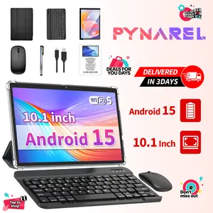 【DealsForYouDays&FathersDayGift】PYNAREL 2026 Android 15 Family Tablet 5-in-1 Bundle with Keyboard, Mouse, Stylus & Case, Nice Father's Day Gift for Home, Work & Travel summerwins