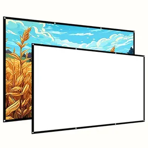 100 Inch Portable HD Projection Screen, Wall Mounted Folding Projection Screen, Suitable for Home Theaters, Indoor and Outdoor, Offices and Home Offices