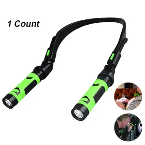 Portable Neck Hanging Dual LED Lamps Type-C Charging Outdoor Night Waterpoof Separable Flashlight Fit for Cycling Camping Hiking