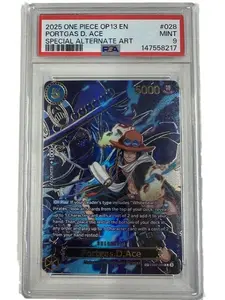 Psa 9 Portgas D. Ace Special Alternate Art OP13 #028 MINT 9 2025 One Piece Trading Card Game