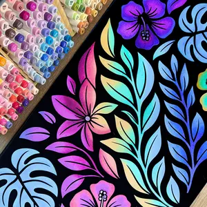 Wook Books Color Your Own Desk Mat Extra Large Mousepad Non-Slip Rubber Desk Mat for Alcohol Markers Hand Drawn Design 23.25"x13.75"