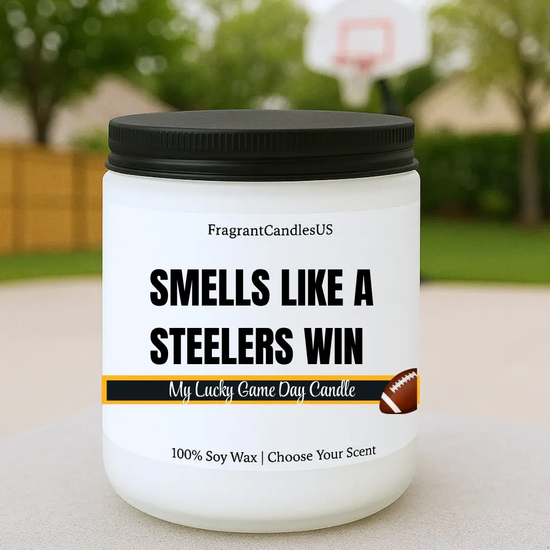 FragrantCandlesUS Honeysuckle Jasmine Scented Smokeless Wax Candle - Light, Love Spell, Snickerdoodle, Banana Nut Bread, Coconut Lime Verbena Scent Options, Pittsburgh Steelers Victory Home Decor, Football Fans' Gift