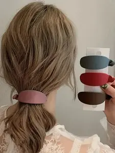 Solid Color Hair Clip, Flat Claw Clips, Claw Clip Pack, Casual Hair Accessories for Women & Girls, Minimalist Headwear Suitable for Thick Hair