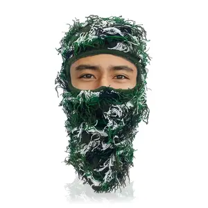 Distressed Balaclava Ski Mask in Black by XYZ