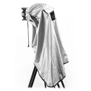 Movo - CRC03 Extra-Long Camera Rain Coat Rain Cover for DSLR Cameras, Lens, and Tripod (Metallic Gray)