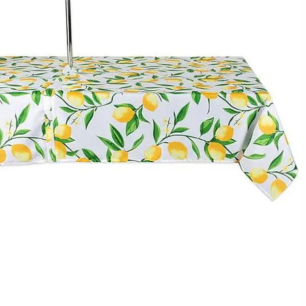 Design Imports Lemon Bliss Outdoor Tablecloth w/Zipper - 60" x 84"