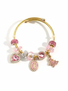 Adjustable Jesus Bracelet, Open-Ended Stainless Steel Heart Pattern, Perfect New Year Gift & Valentine's Day Present