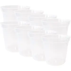 Clear  Pots, 5 Inch  Pots with Drainage Holes | Sturdy and Transparent Plastic Flower Pots | Multipurpose Planters for Indoor and Outdoor  8 Pack