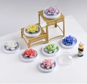 Intangible cultural heritage hand-squeezed Chinese Luoyang peony flower ceramic ornament, high-end home decoration, birthday gift for girlfriends and friends aromatherapy diffuser