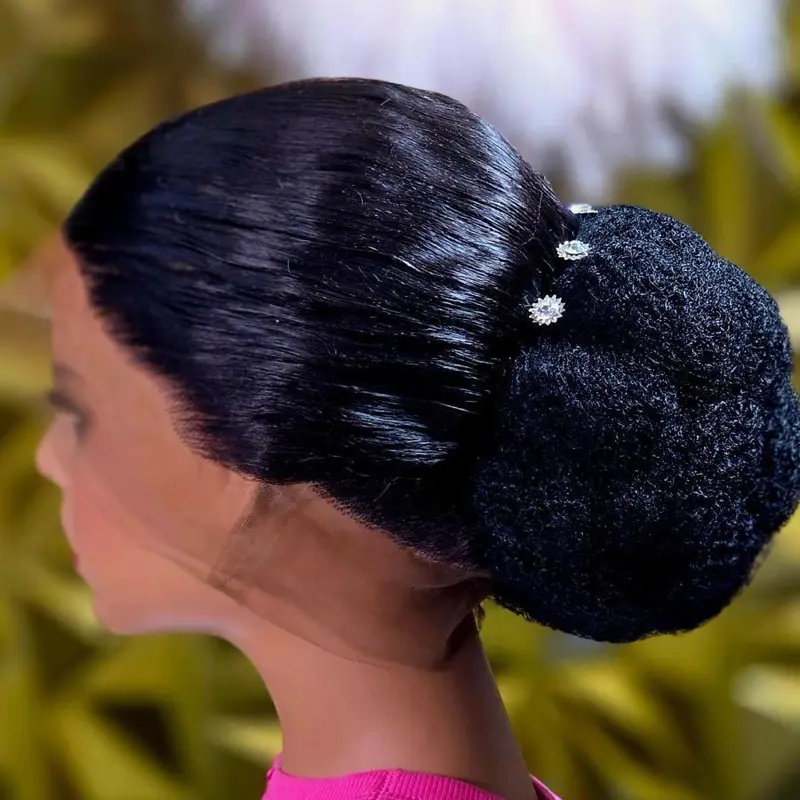 Lace Full Frontal , Sleek Low Bun Hairstyle pre style